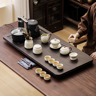 Bowei (bw) high-end tea set for home use, ru kiln tea set, tea tray, integrated kettle for tea making, yueya yunqi