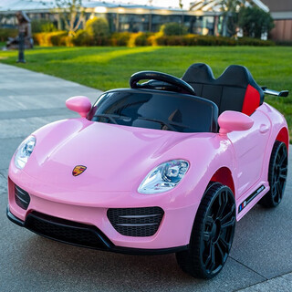 Aibei'ao children's electric car four-wheel car can sit on people and can be remotely controlled to swing boys and girls baby toy stroller charging gift pink + large battery dual drive + bluetooth music 1-4 years old birthday children's day gift