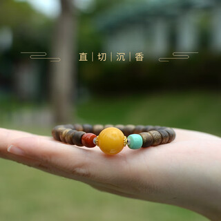 Her generation natural beeswax agarwood straight cut bracelet qinan wenwan bracelet women’s gift 6*7mm agarwood