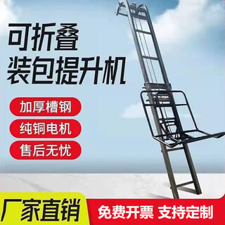 桂松装车提升机上料升降机上货小型家用下乡收粮食折叠跟车电动上砖机 上料升降机【载重500斤托架款】 4米轨道（提升3.2-3.4米高）