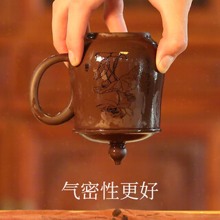 Hidden pot world gift box yixing purple clay cup fully hand-engraved tea cup lid cup men's and women's office cup tea making cup large lotus 515ml