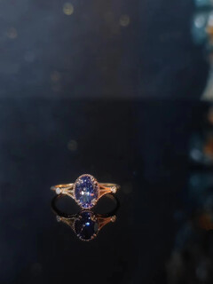 Syrenjewelry 18k gold natural tanzanite ring diamond daily commuting versatile simple retro women for more styles add siren_jewelry_