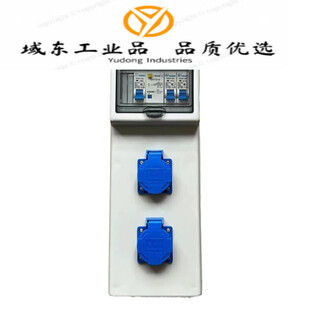 Portable waterproof and anti-fall construction site mobile three-level distribution box industrial socket socket with leakage protection 220v one machine and one gate 220v two-position waterproof five-hole 10a socket (double air switch)