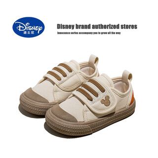 Disney toddler shoes kindergarten shoes indoor shoes boys soft sole non-slip children's shoes baby canvas shoes girls shoes off-white/yellow breathable non-slip 25 foot length 15-15.5cm
