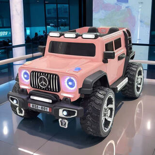 Cute children's electric car four-wheeled with remote control toy car can sit adults, men and women, big g off-road car, children's stroller, pink top, full function + soft seat, eva soft wheels