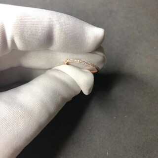 Fat donglai's same style 18k gold ring zhou huanfu k female au rose gold diamond ring tail ring as a gift for girlfriend. rose gold diamond plain ring ring no. 8