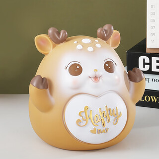 Xushansi piggy bank large ornaments high-end large capacity deer dinosaur dog rabbit children save money brown deer small size can be deposited and withdrawn
