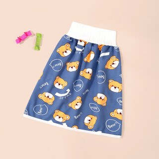 Little love star diaper skirt baby diaper pants bedwetting magic device baby leakproof waterproof large washable diaper pad cloth diaper haze blue bear diaper skirt m 0-3 years old 0-30 jin jin is equal to 0.5 kg