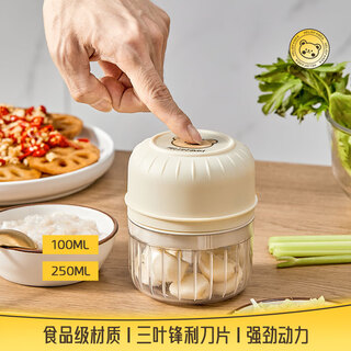 Worthbuy household multifunctional electric garlic pounder garlic mashed artifact meat grinder small mixing pepper minced vegetable stuffing cooking large 3 blades 250ml