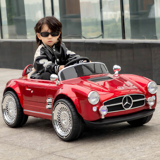 Kangshuai aibeimei children's electric car, four-wheeled, can be made into a human being, with remote control, can be driven, a toddler toy car, 1-5 years old, electric car for children with red paint, leather seat + remote control + 12v7a + trunk