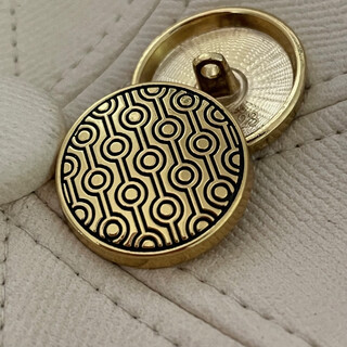 (available for wholesale) trendy buttons, exquisite french style, high-end small fragrance, ancient chinese style, universal versatile cufflinks, metal buttons, black tea gold, 20mm, 5 pcs