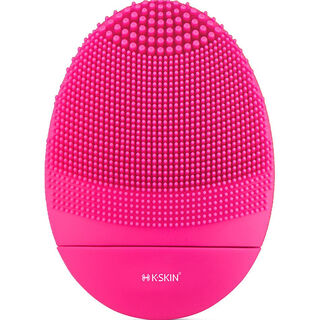 金稻声波硅胶洁面仪308家用电动便携迷你深层清洁充电按摩底座 超级声波洁面仪KD308玫红色