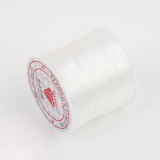 Maimid transparent crystal flat silk elastic thread diy beaded bracelet thread elastic thread bracelet hand string play beads beads thread white (3 tools included) wire diameter 0.8mm long about 50 meters