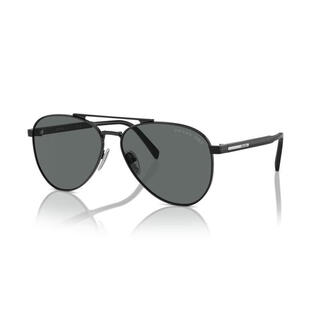 Prada men's steel frame aviator sunglasses fashionable sun protection accessories black/gray 1ab5z1 58/14/145
