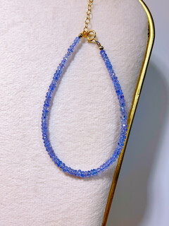 Junpo ruyijia welfare beautiful natural ice tanzanite plated 14k gold faceted tanzanite sapphire bracelet 17cm