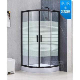Jomoo bathroom simple shower room overall tempered glass bathroom sliding door toilet dry and wet separation partition bath screen yahei 6mm striped tempered glass 80*80 with bottom does not contain steam