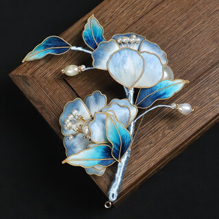 Senyong intangible velvet flower brooch cheongsam chinese style handmade antique corsage high-end exquisite fashion imitation jade pin accessories light blue