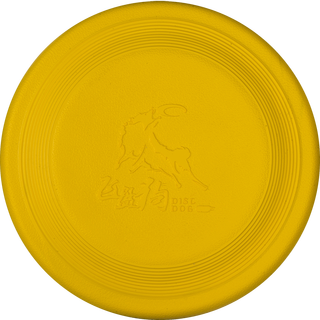 Frisbee dog special frisbee bite-resistant dog training soft flying saucer side collar golden retriever labrador large medium and small pet toy yellow large (235mm)
