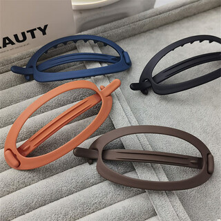 Demina's versatile large one-word hairpin hairpin for women's back of the head simple solid color twist hairpin one-word hairpin black