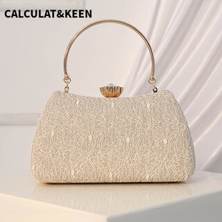 Calculat&keen new cheongsam bag wedding wedding bride red handbag happy mother wedding banquet handbag banquet dress clutch bag chinese valentine's day gift bag champagne color