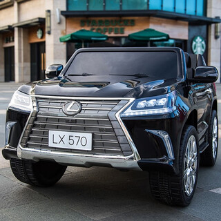 Zhou ke lexus children's electric car four-wheeled car with remote control car double child car off-road stroller c62 - painted black = two seats + four-wheel drive + portable charger four-drive