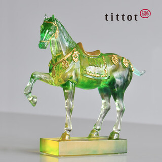 琉園中式琉璃唐三彩马摆件马到成功 马上光彩 送外国朋友创意定制礼品