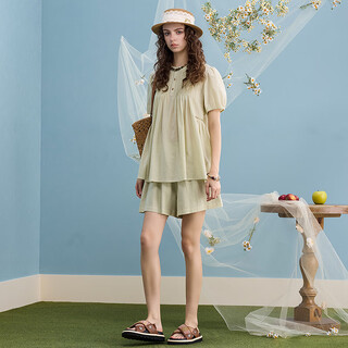 Wancaoyi shopping mall exotic 2025 summer new set h41901521 bean green m