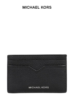 Michael kors luxury men's hudson logo engraved card holder black one size