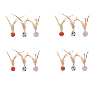 Guazhoumu cat toy feather bouncy ball sports ball cat funny stick self-happiness and boredom relief artifact cat interaction consumes physical energy twelve pack - diameter approximately 3.2cm