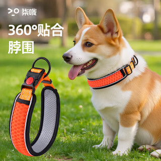 Qi oh dog collar neck cover dog walking chain collar size medium dog walking rope leash pet dog collar orange-single collar s neck circumference 30-38cm (recommended 15-30jin jin is equal to 0.5kg)