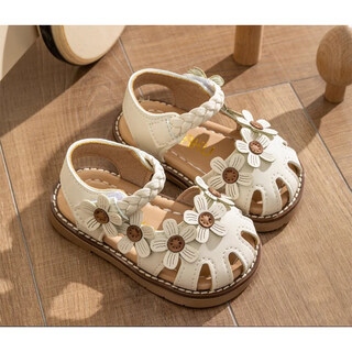 Xinnan baby girl sandals summer 0 to 1-3 years old baby shoes anti-slip toe toe soft sole toddler shoes from 80 to 90 months mika xiaohua size 19 inner length 13.5cm size 16-19