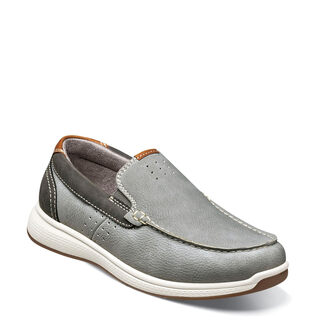Florsheim boys, cross moccasin toe slip-on little and big kids, gray gray 10 toddler