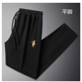 Polo sport american ralph lauren spring and autumn men's casual pants loose drawstring trendy brand sweatshirts sports men's pants versatile black (flat mouth) 2xl