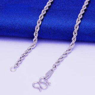 Fiber bundle (qianshu) platinum necklace men's twist rope chain clavicle chain gold chain platinum pt950 platinum necklace pendant for women weighs about 8.17 grams, is about 50 cm long, and is about 1.7 thick