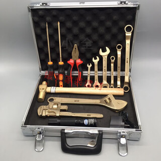 Qiaobolai explosion-proof tool combination set 13-piece explosion-proof tool box 14-piece gas station special non-sparking and non-magnetic tools aluminum bronze 14-piece tool set yj