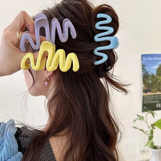 Demina's simple temperament, large hair volume, high-end hair clip, women's spring back head shark clip, hair clip, hair clip, dopamine wave clip, random one
