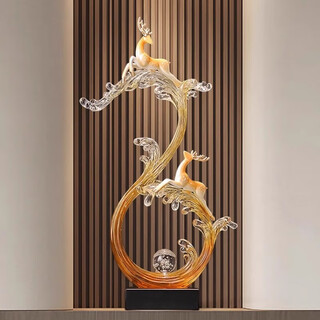 Yunya feng sheng shui qi light luxury high-end ornaments entry entrance tv cabinet living room tall decoration housewarming gift feng sheng shui qi + gradient yellow height 72cm