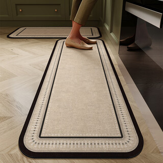 Yinshang kitchen rounded corner floor mat set, oil-proof and non-slip carpet, wipeable, washable and absorbent floor mats