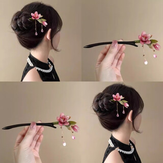 Bai shilin's super fairy ancient-style hairpin for women, tassel-shaped hairpin, wooden hairpin, hanfu cheongsam headdress, new chinese style accessories for girlfriend, super fairy fringe hairpin