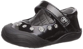 Stride rite children's mary jane shoes baby soft sole comfortable toddler shoes round toe lightweight girls' shoes black 1 infant