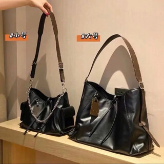 Presbyopic black warrior carryall small black horn baguette shoulder crossbody tote shopping bag pillow women's bag