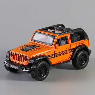 Alloy jeep four-door wrangler toy car children's pull-back car boy baby convertible off-road vehicle convertible jeep orange