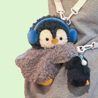 鸥咖诺可爱卡通小企鹅趴趴双肩包女小清新软妹毛绒玩偶包闺蜜日礼物背包 企鹅