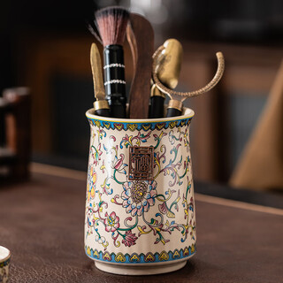 Porcelain brand tea set ru kiln tea ceremony six gentlemen set ceramic kung fu tea art tools and accessories complete set of tea knives and tea brushes ru kiln <enamel full color> tea ceremony six gentlemen