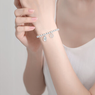 999 sterling silver beads bracelet for girls pure silver beads blessing brand silver beads silver bracelet 2025 new style (standard style) blessing bracelet with certificate (with love