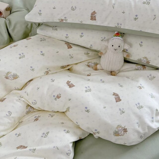 Qiaobolai type a baby fabric, pure cotton twill fabric, xinjiang long-staple cotton bed sheet, quilt cover, baby blanket, straw hat rabbit, half a meter price