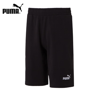 Puma (puma) pure cotton shorts men's 25 summer elastic breathable loose running sports pants youth simple casual three-quarter pants 687541-01/embroidered logo/black l /180/78a
