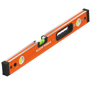 Klein tools professional-grade 24-inch aluminum level 3-bubble high-precision measuring tool orange and black two-color reinforced body