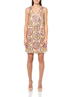 Trina turk women's v-neck sequin dress pink/gold 16