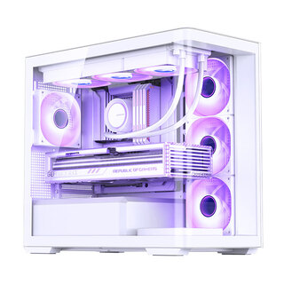Jonsbo d300 sea view room chassis without columns full-view curved surface 360 water-cooled main chassis glass side transparent desktop matx computer chassis back plug gaming esports support type-c d300 white matx/360 water cooling/back plug